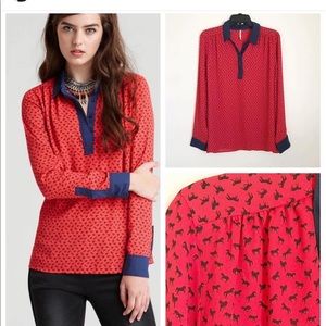 Free People horse blouse.